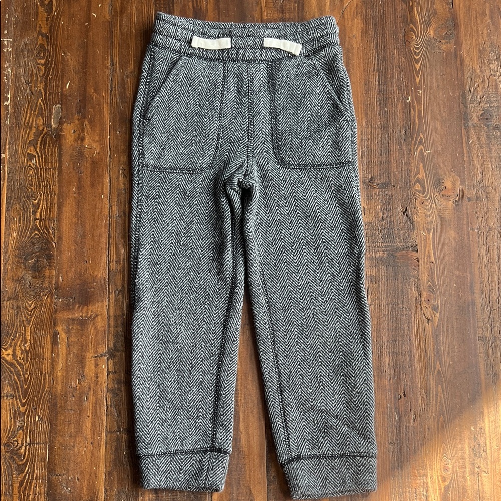 GAP Kids Black and Gray Herringbone Joggers